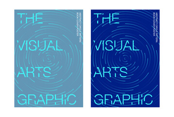 Radial speed Lines in circle dot gradient blue tone circle pattern cover poster front page printing web card template background concept typography layout visual art speed motion curls halftone