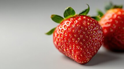 Fresh and vibrant strawberry bursting with flavor on clean backdrop