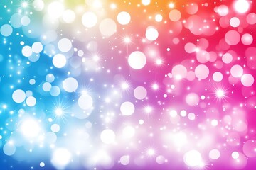 Obraz premium Rainbow Bokeh Lights Background Sparkling Shimmering Stars Festive Design