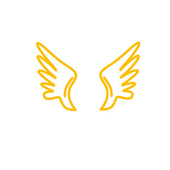 Doodle outline sketch angel wings
