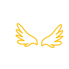 Doodle outline sketch angel wings
