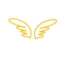 Obraz premium Doodle outline sketch angel wings 