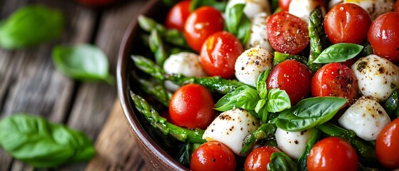 Professional image of Asparagus Caprese Salad for culinary use