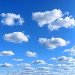 Fototapeta premium Stunning Blue Sky with Fluffy White Clouds Background
