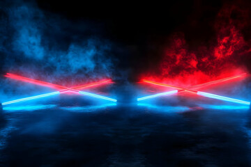 Abstract 3D Neon X Background