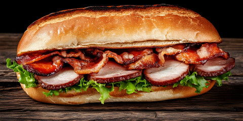 Crispy Bacon Sandwich, Gourmet Food Photo