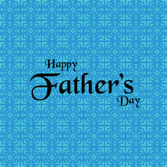 Happy Father's Day greeting card design in blue tones and black colour with pattern. Father's Day illustration for website, background, fashion ads, poster, flyer, social media, promo, sale.