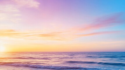 Obraz premium Pastel Sunset over Calm Ocean Waves