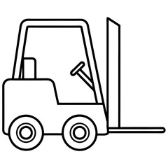 Forklift Simple Outline Construction White Background Vector Illustration, Cartoons, Clipart, Line Art Design, Simple forklift vector illustration for construction, white background, cartoon & line ar