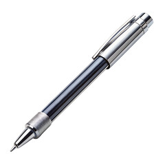 Naklejka premium silver ballpoint pen isolated on transparent background