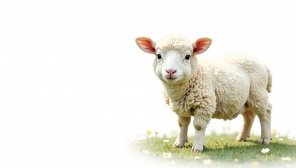 Sheep in isolation on white background, livestock, flock, sheep