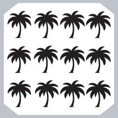 Palm Trees Silhouette Black Simple Coconut Tree Silhouettes for Logos and Designs