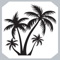 Black Palm Tree Silhouettes Coconut Tree Vector Graphics for Digital and Print Design