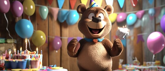 Professional Image of Bear Masha Party Birthday on YouTube Masha y el os for Celebration and Entertainment Purposes