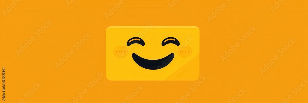 Leinwandbilder bright yellow minimalist smiling face icon with a flat design suited for various applications and di
