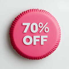 Hot 70% Off Sale! Bright Pink Promotional Graphics for Store & Online Shopping Discounts