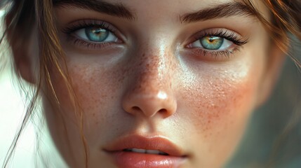 Fototapeta premium Professional Portrait of a Beautiful Woman with Flawless Skin