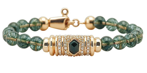 silver bracelet isolated on white background