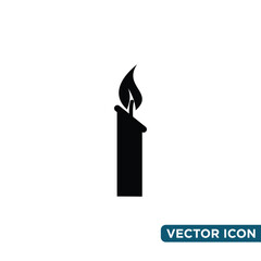 Minimalist Candle Icon Design Template 