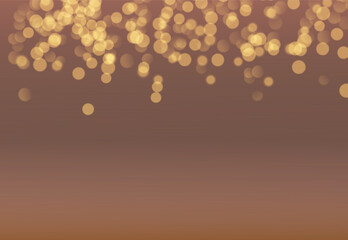 Vector abstract bokeh, golden light background.