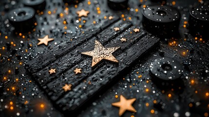 Dramatic and Mesmerizing Starry Night Sky Background with Glittering Galaxy Shimmering Stardust and Enchanting Cosmic Celestial Elements