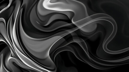 This is an abstract black and white image, primarily composed of flowing curves and shapes1