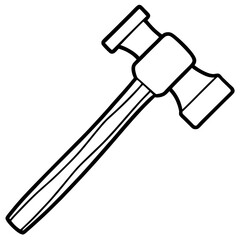 Line Art Hammer with Wooden Handle - Construction Vector Illustration, Cartoons, Clipart, Vector line art of a hammer with a wooden handle, perfect for construction and design