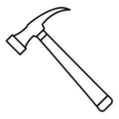 Line Art Hammer with Wooden Handle - Construction Vector Illustration, Cartoons, Clipart, Vector line art of a hammer with a wooden handle, perfect for construction and design