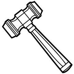 Line Art Hammer with Wooden Handle - Construction Vector Illustration, Cartoons, Clipart, Vector line art of a hammer with a wooden handle, perfect for construction and design