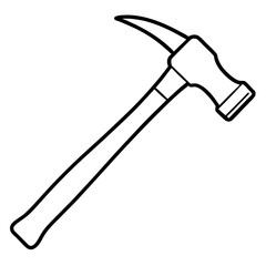 Line Art Hammer with Wooden Handle - Construction Vector Illustration, Cartoons, Clipart, Vector line art of a hammer with a wooden handle, perfect for construction and design