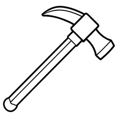 Line Art Hammer with Wooden Handle - Construction Vector Illustration, Cartoons, Clipart, Vector line art of a hammer with a wooden handle, perfect for construction and design