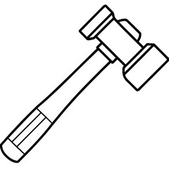 Line Art Hammer with Wooden Handle - Construction Vector Illustration, Cartoons, Clipart, Vector line art of a hammer with a wooden handle, perfect for construction and design
