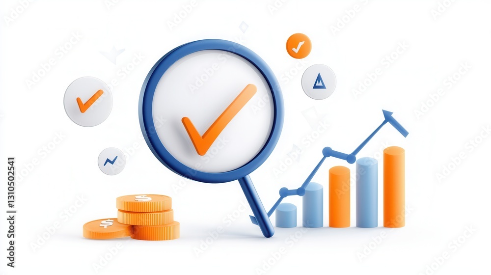 Poster a visually compelling infographic style showcasing a collection of business analytics and evaluation