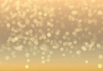 Vector abstract bokeh, golden light background.