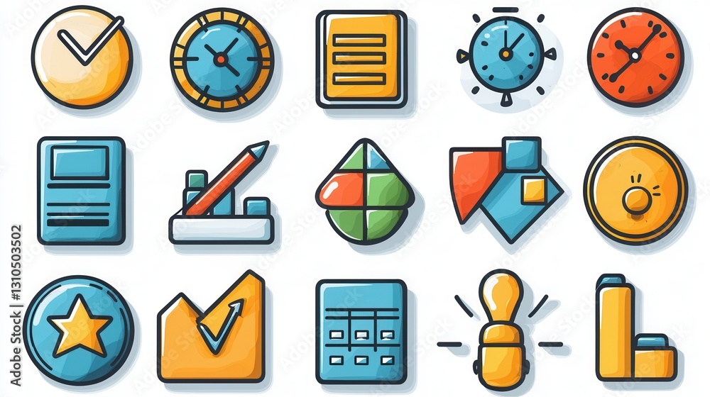 Poster this image showcases a minimalist collection of 15 linear icons representing various web digital and