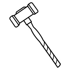 Minimalist Line Sketch of a Sledgehammer - Construction Vector Illustration, Clipart, Line Art, Minimalist sledgehammer line sketch for construction, repair, and industrial design.