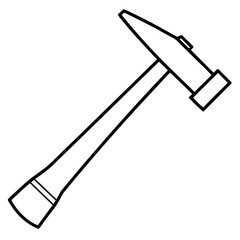Minimalist Line Sketch of a Sledgehammer - Construction Vector Illustration, Clipart, Line Art, Minimalist sledgehammer line sketch for construction, repair, and industrial design.