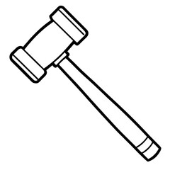 Minimalist Line Sketch of a Sledgehammer - Construction Vector Illustration, Clipart, Line Art, Minimalist sledgehammer line sketch for construction, repair, and industrial design.