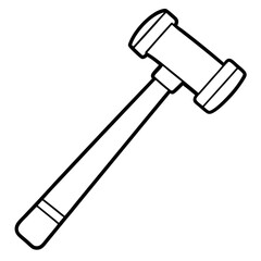 Minimalist Line Sketch of a Sledgehammer - Construction Vector Illustration, Clipart, Line Art, Minimalist sledgehammer line sketch for construction, repair, and industrial design.
