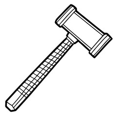Minimalist Line Sketch of a Sledgehammer - Construction Vector Illustration, Clipart, Line Art, Minimalist sledgehammer line sketch for construction, repair, and industrial design.