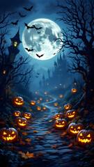 Fototapeta premium Halloween background illustration