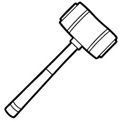 Outline of a Mallet Hammer - Construction Vector Illustration, Clipart & Line Art, Vector outline of a mallet hammer, construction tool for digital design projects.
