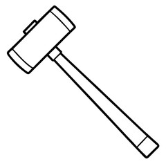 Outline of a Mallet Hammer - Construction Vector Illustration, Clipart & Line Art, Vector outline of a mallet hammer, construction tool for digital design projects.
