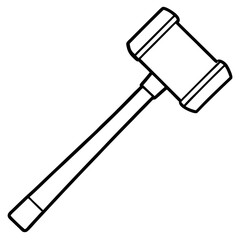 Outline of a Mallet Hammer - Construction Vector Illustration, Clipart & Line Art, Vector outline of a mallet hammer, construction tool for digital design projects.
