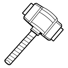 Outline of a Mallet Hammer - Construction Vector Illustration, Clipart & Line Art, Vector outline of a mallet hammer, construction tool for digital design projects.
