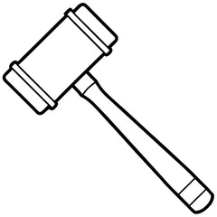 Outline of a Mallet Hammer - Construction Vector Illustration, Clipart & Line Art, Vector outline of a mallet hammer, construction tool for digital design projects.

