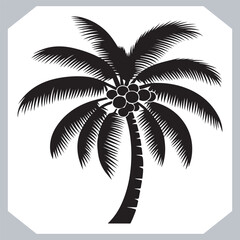 Obraz premium Logotype Black Simple Palm Tree Vector Silhouettes Palm Trees and Coconut Tree Silhouettes