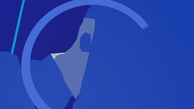 Spinning globe zooms into the Gaza Strip &ndash; a geopolitical and news concept with a transparent background animation. Create a looping video clip between seconds 6 and 20 