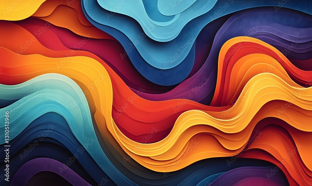 Poster vibrant abstract wave pattern background with overlapping layers