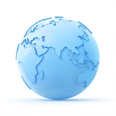 Naklejka premium 3d icon of the blue earth with a map of asia and the australian ocean,